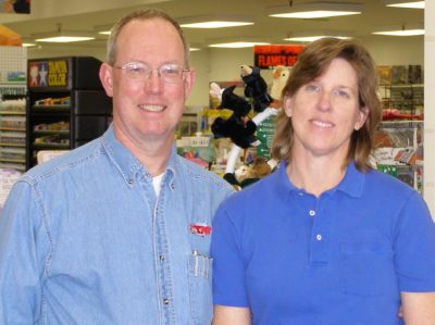 Steve and Jean in their Petaluma store in 2004.