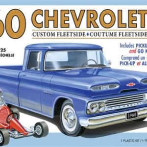 1960 Chevy Custom Fleetside Pickup w/Go Kart 1:25 Scale Model Kit AMT1063