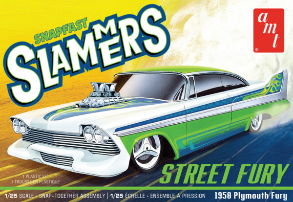 1/25 Street Fury 1958 Plymouth Slammers Snap Together AMT1226M