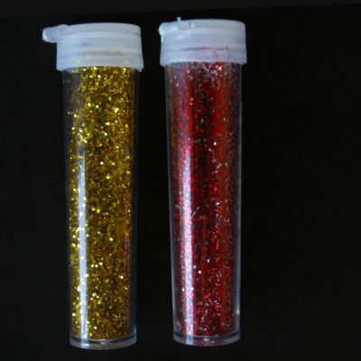 Playing with glitter glue and plastic - Projects for Preschoolers